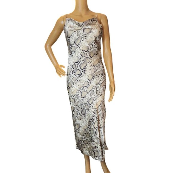 Paper Heart Womens Slip Dress XS Snakeskin Print Luxury Polished Sophisticated - Picture 1 of 5
